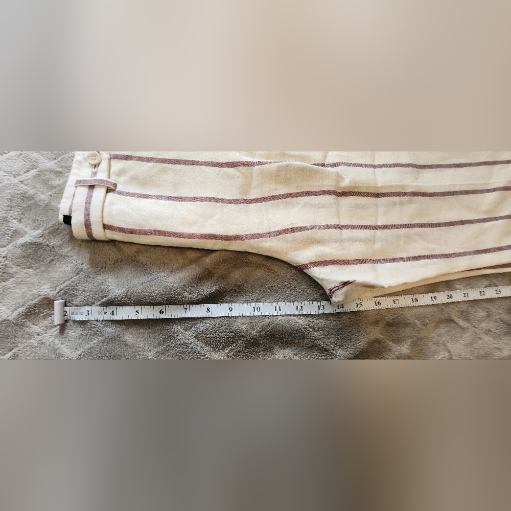 Theory Cream and Purple Striped Pants - Picture 8 of 10